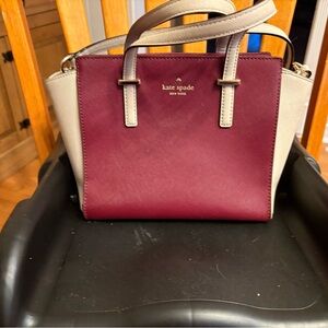 Kate Spade Burgundy and Cream Women's Bag